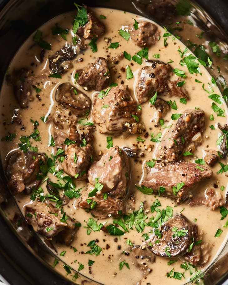 Easy Slow Cooker Beef Stroganoff The Kitchn