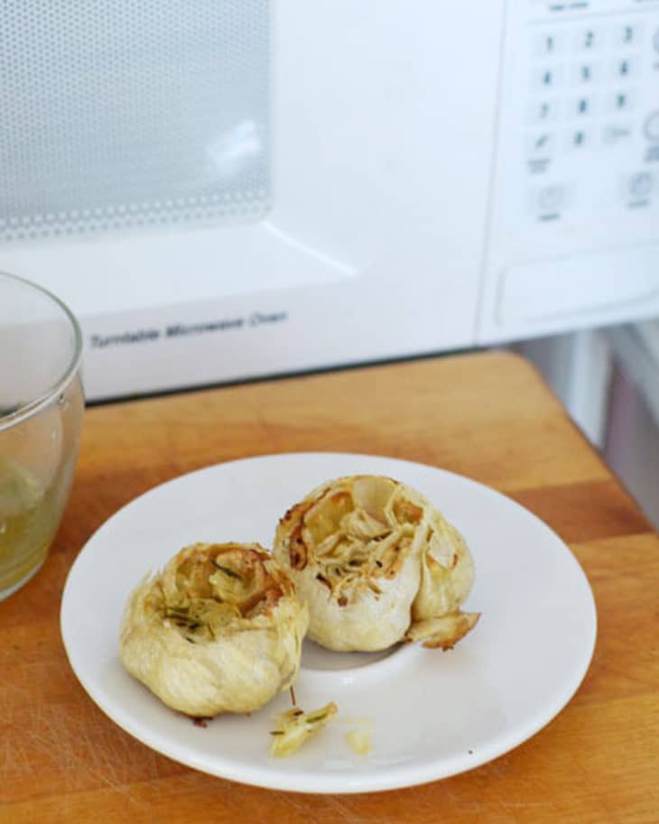 How To “Roast” Garlic In the Microwave The Kitchn