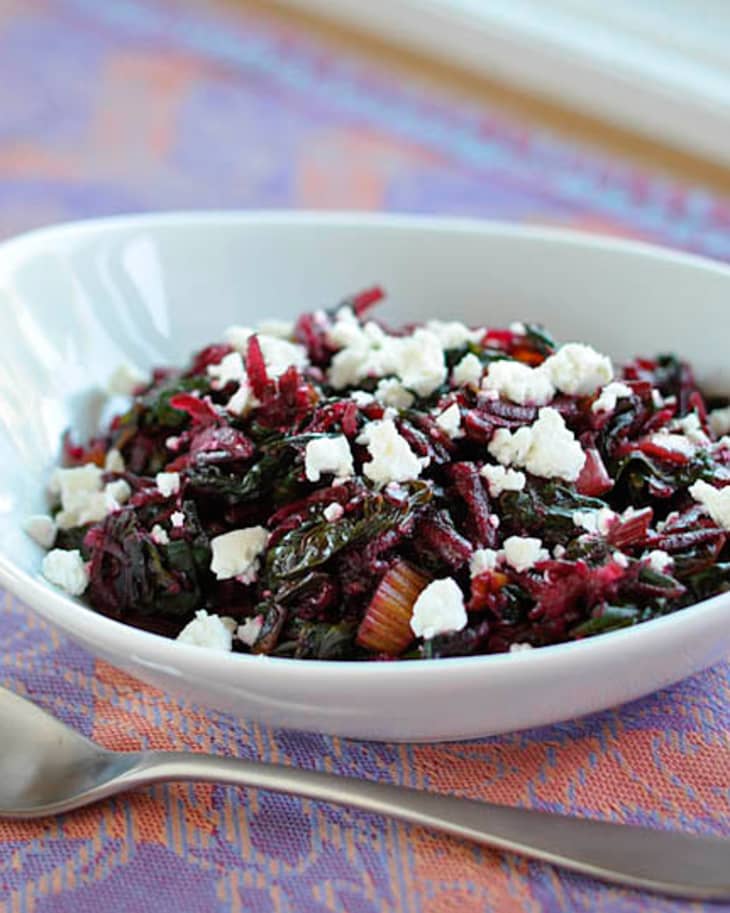 Recipe: Sautéed Rainbow Chard with Raw Beets and Goat Cheese | The Kitchn
