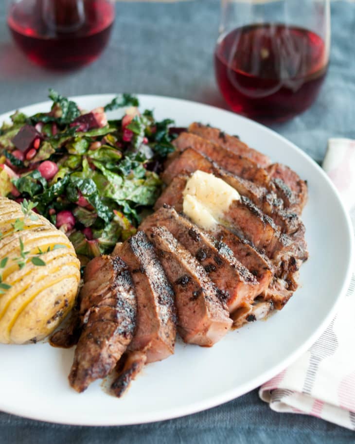 Recipe Chili Rubbed Ribeye Steak with Maple Bourbon Butter The Kitchn