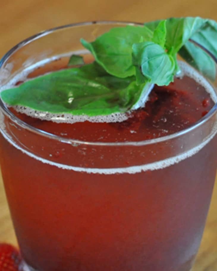 Strawberry and Balsamic Basil Soda The Kitchn