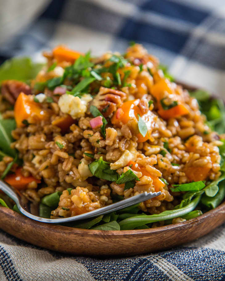 Recipe: Warm Farro Salad with Roasted Squash, Persimmons & Pecans | The ...