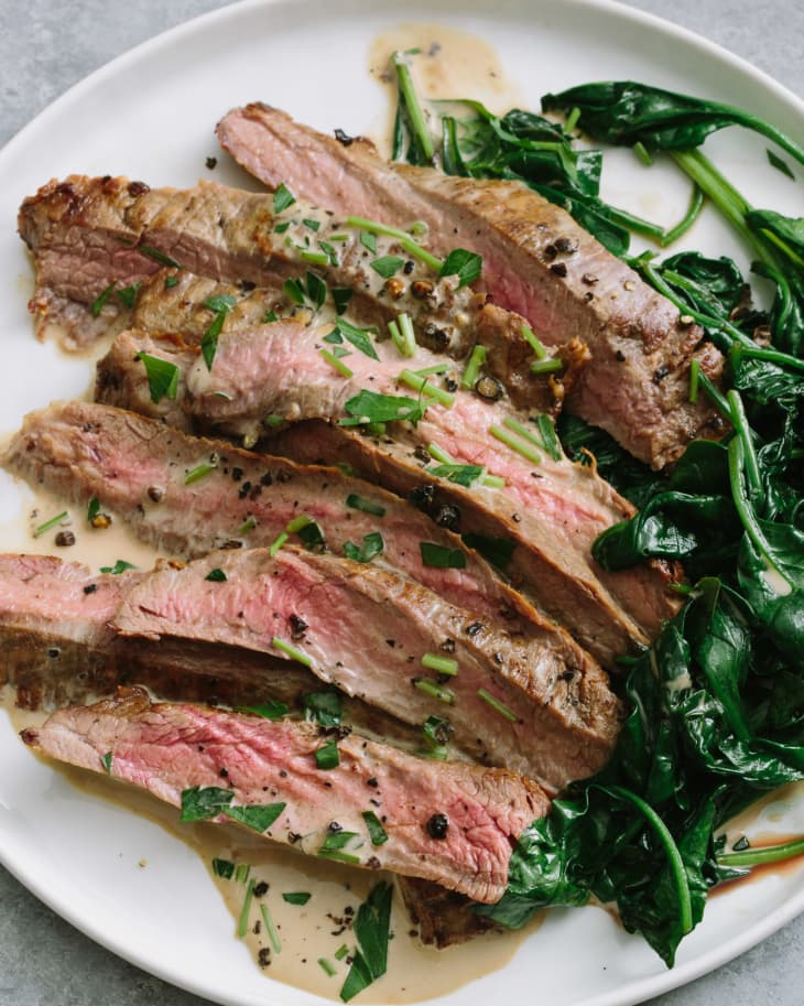 Recipe: Flank Steak with Bourbon Cream Sauce | The Kitchn