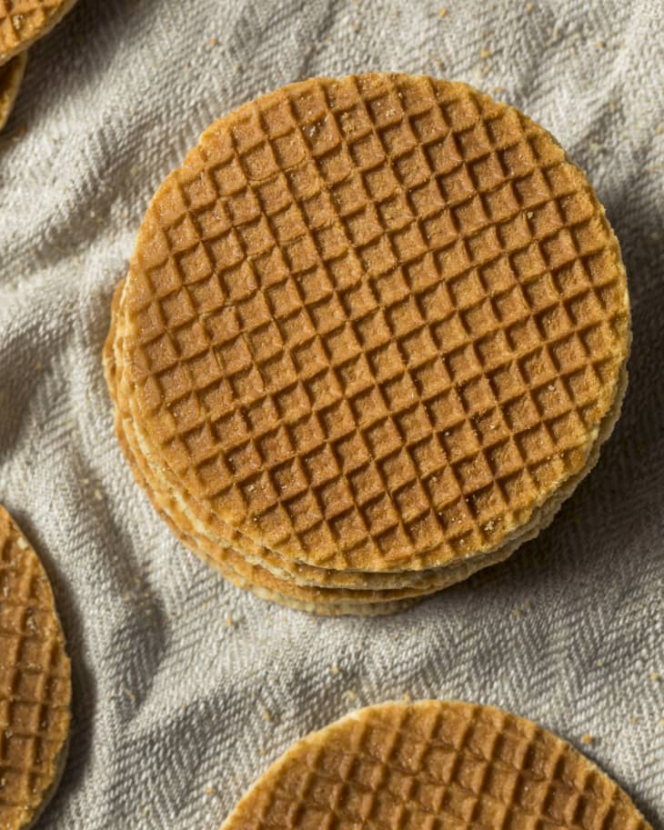 Homemade Dutch Stroopwafles with Honey Ready to Eat