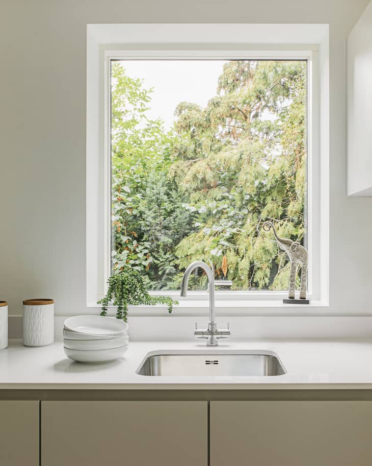Kitchen sink with a nature view