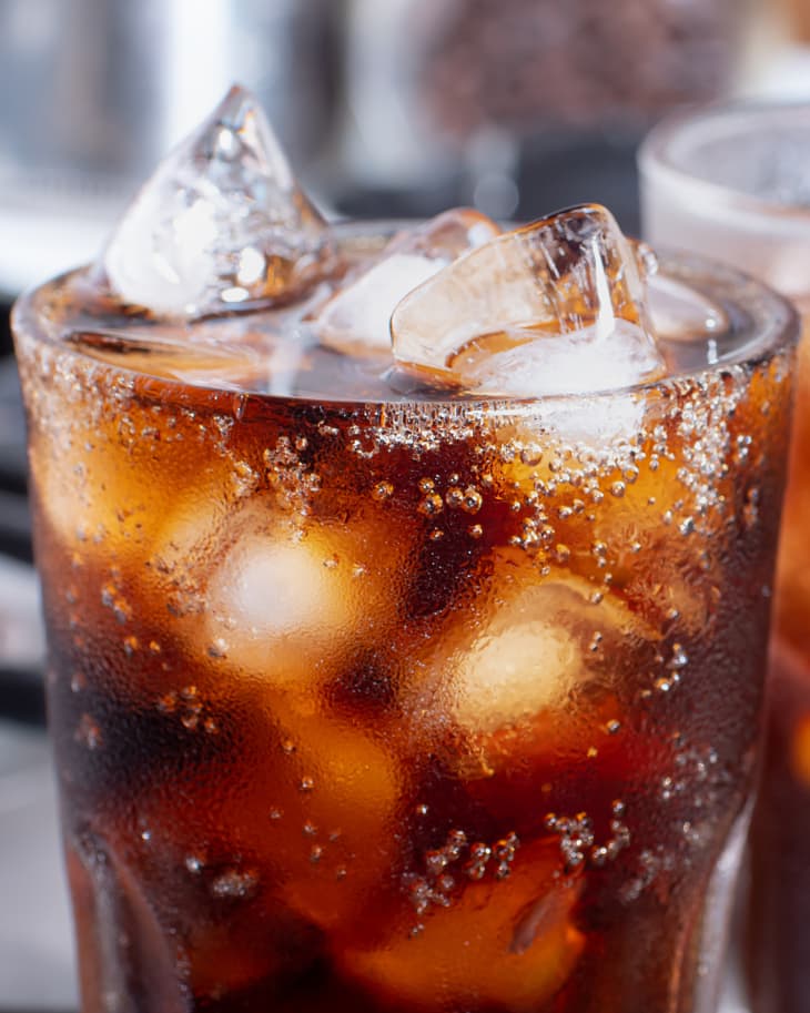 Cola With Crushed Ice And Straw In Tall Glass Stock Photo