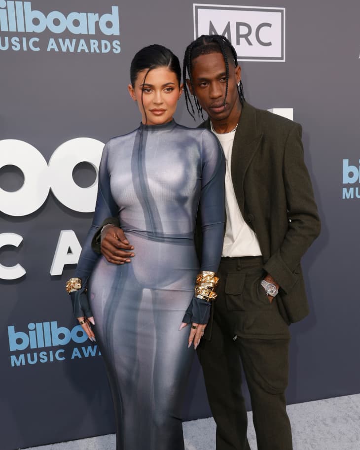 MAY 15: Kylie Jenner and Travis Scott attend the 2022 Billboard Music Awards at MGM Grand Garden Arena on May 15, 2022 in Las Vegas, Nevada.