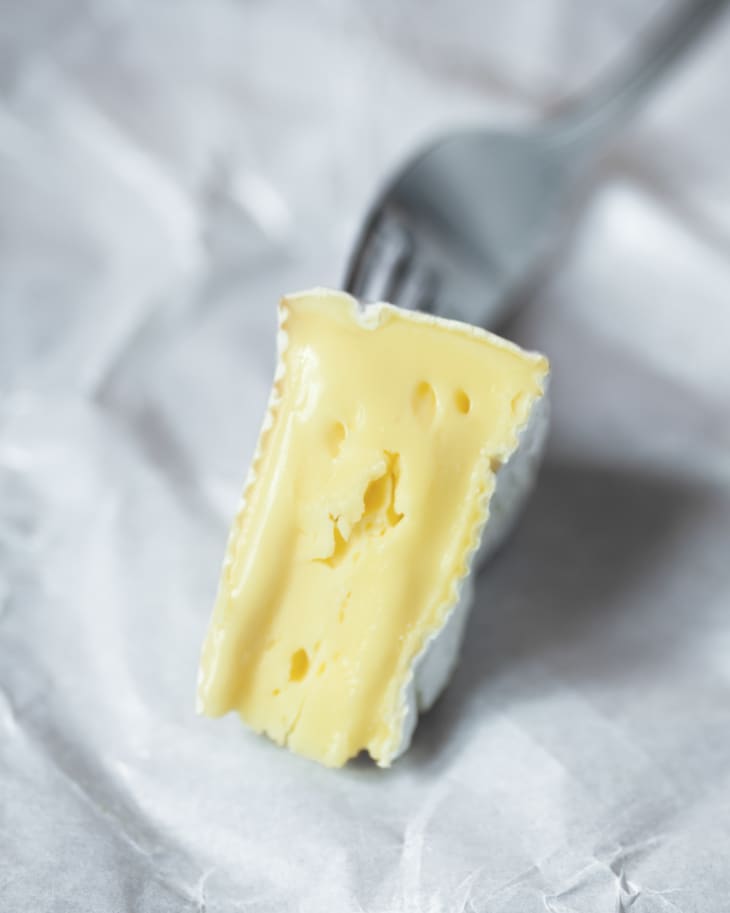 Camembert Cheese on a fork