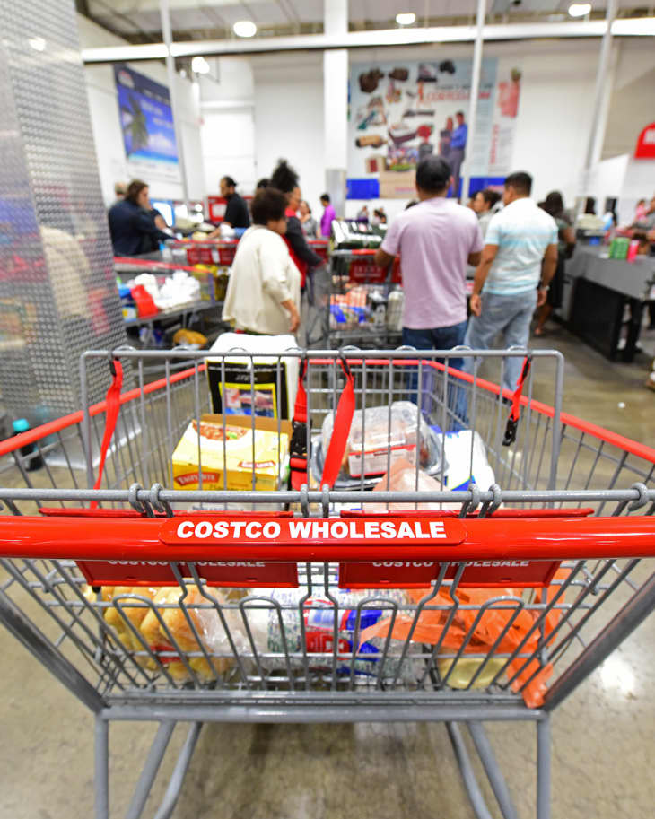 NEW YORK CITY - SEPTEMBER 30 2017: Costco stores joined other national retailers in offering an emergency survival kit for $1000.00 with supplies set to last up to 25 years. Interior of Brooklyn Costco