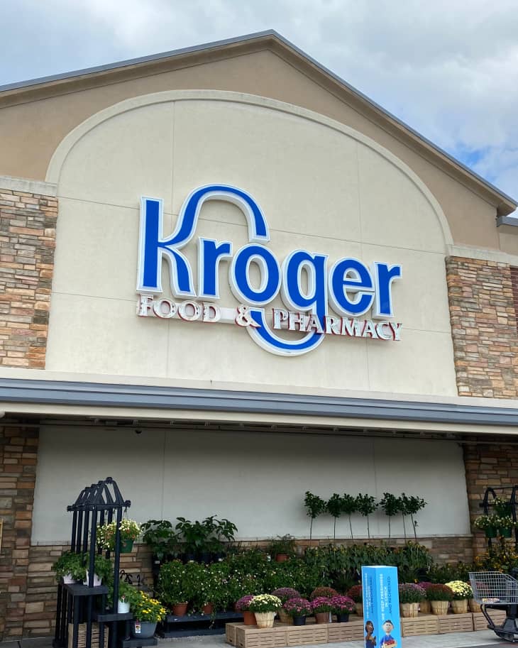 The facade of Kroger Food and Pharmacy store located at Richmond Hill, Georgia .