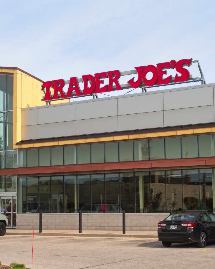WOODMERE, OH, USA - APRIL 30, 2022: The Trader Joe's store at Eton Center, an upscale shopping area on the eastern outskirts of Cleveland; this Trader Joe's is a standalone store.