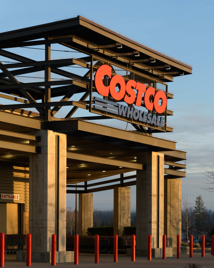 Early morning winter light on Costco Wholesale warehouse entrance