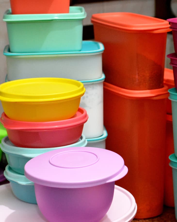 pile of several and many Tupperware plastic products