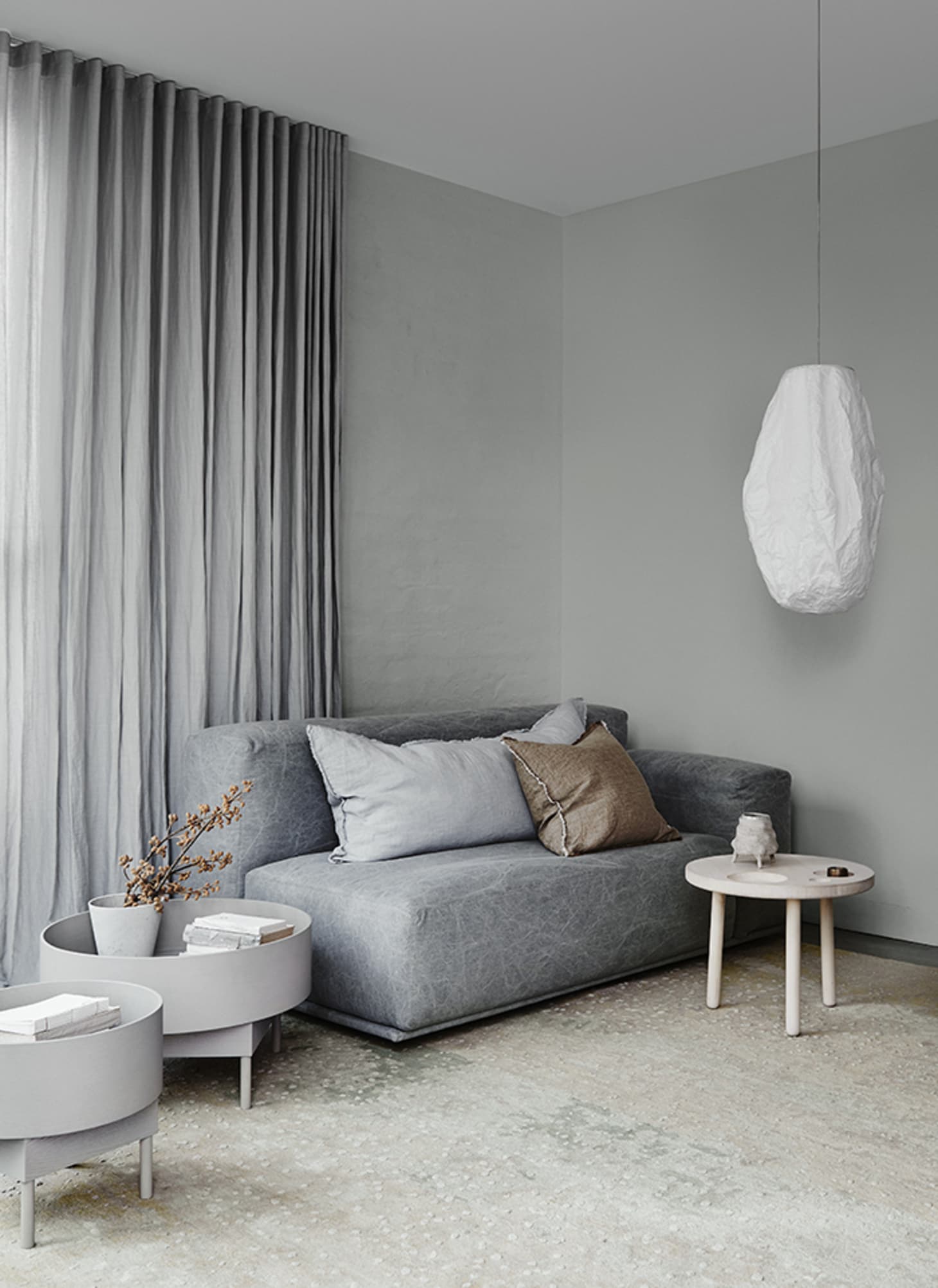 Curtains in store living room