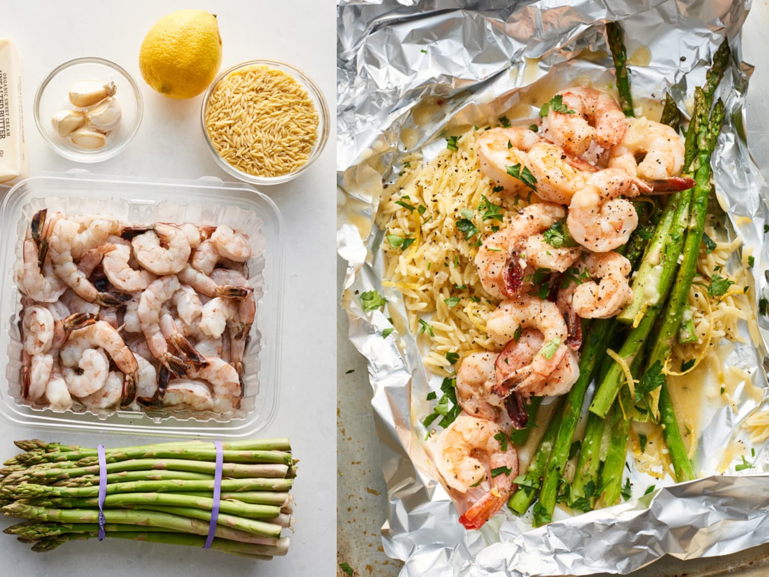 Lemon Garlic Butter Shrimp And Asparagus Packets Kitchn We love it and have it for and lately my favorite ways to cook it is with fresh asparagus, butter, garlic, lemon, and a little splash of the shrimp are juicy, the asparagus is crisp, and the sauce is so flavorful! lemon garlic butter shrimp and asparagus packets