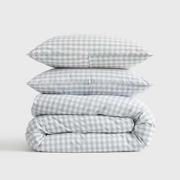 Quince Organic Percale Duvet Cover - Thumbnail 2