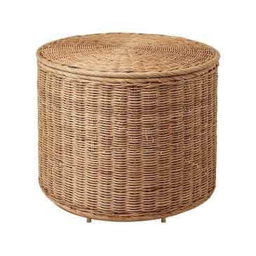The IKEA TOLKNING Rattan Storage Ottoman Is Beautiful
