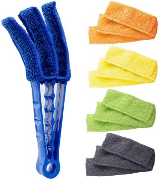 Window Blind Cleaner Duster Brush with 5 Microfiber Sleeves - Thumbnail 2