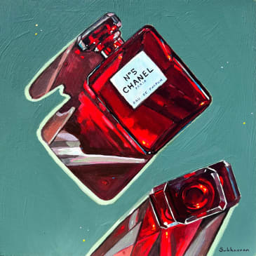 Product Image: Signed print of the original painting by Victoria Sukhasyan Perfume N5 10x10 inches