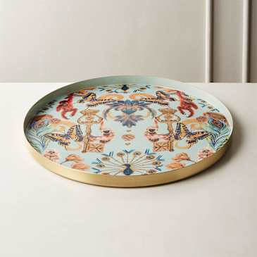 Regal Monkey's Round Serving Tray - Thumbnail 5