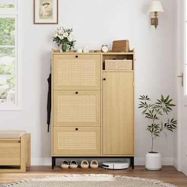 Garvee Rattan Storage Cabinet
