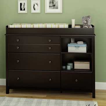 dark brown changing table dresser Dream On Me Liberty Changing Table, Espresso