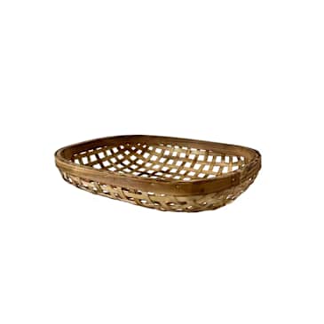 michaels tobacco basket Round Natural Woven Wood Tray Decorative Serving Display Set of 2, Color: Brown, Count: 2, Size: 21.75 in Fill this basket with beautiful spring flowers Personalized Rustic Tobacco Basket Decor