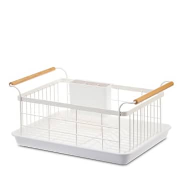 Tosca white dish rack with wood handles 2025
