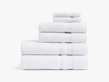 Classic Turkish White Towels w/ Colored Edging Austin Luxury Towel 3 Piece  Set