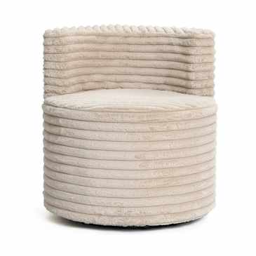 LuxenHome Brie Swivel Barrel Accent Chair