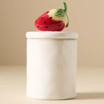 Fruta Strawberry Small Stoneware Canister