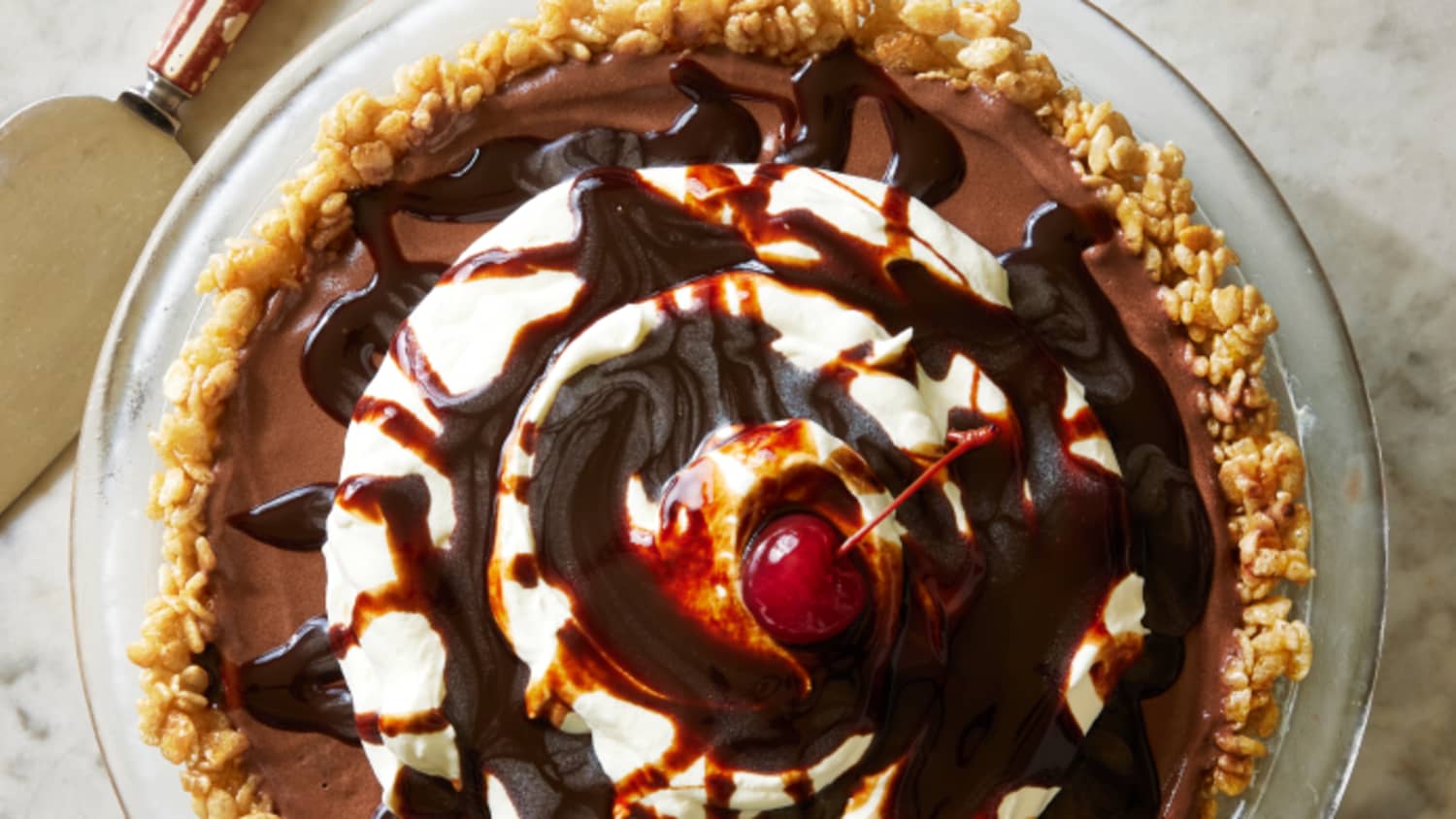 Neapolitan Ice Cream Pie with Rice Krispies Crust-image