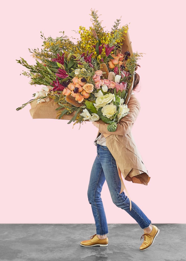 Human Sized Bouquet Valentine's Day 100 Flowers BloomThat Apartment