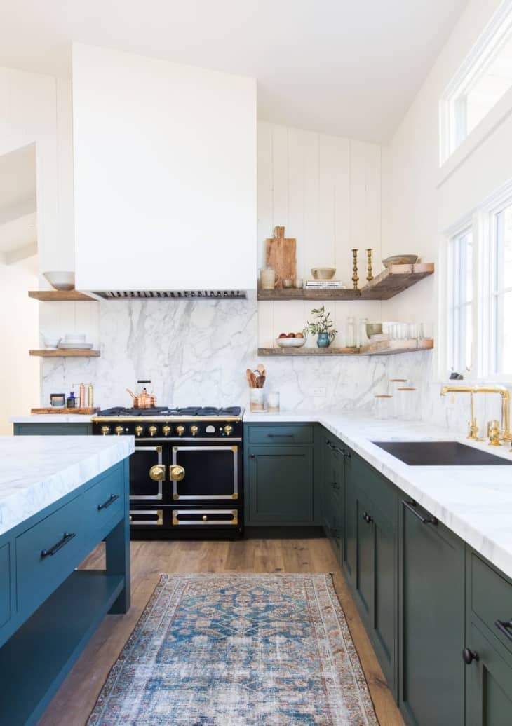 Color Ideas for the Kitchen: Dark Teal Cabinets