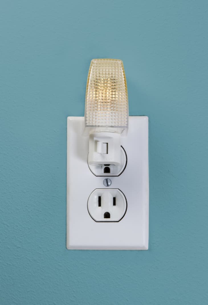 night light plugged into a wall outlet