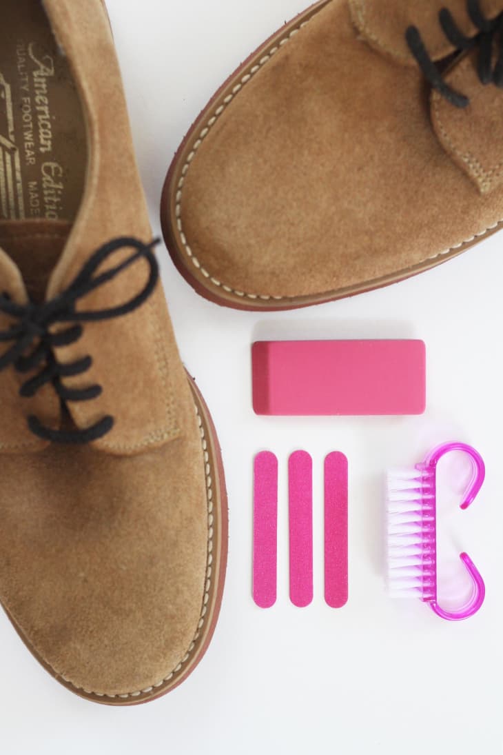 cleaning suede shoes with eraser