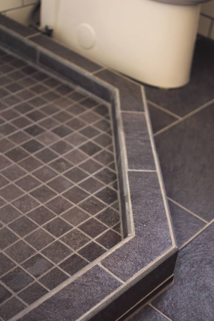 Tile shower on sale floor drain installation