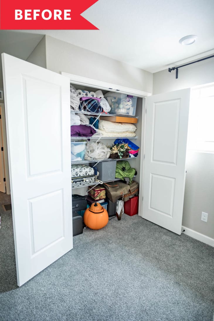 Before & After An Organized Linen Closet That Actually Looks Stylish