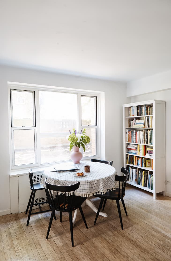 Hemnes bookshelf from IKEA in a dining room