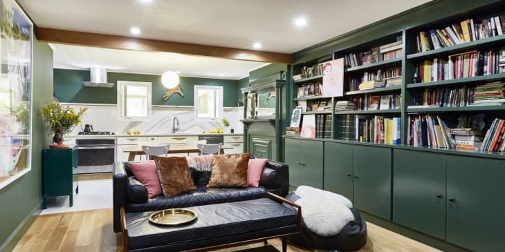 Green Built-In Shelving Trend in Home Offices | Apartment Therapy