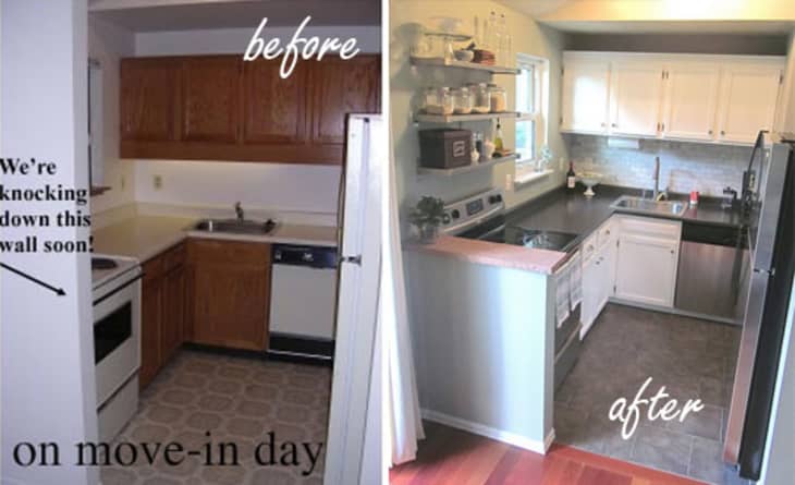 Kitchen Half Wall Ideas 33 Before And After Kitchen Makeovers To