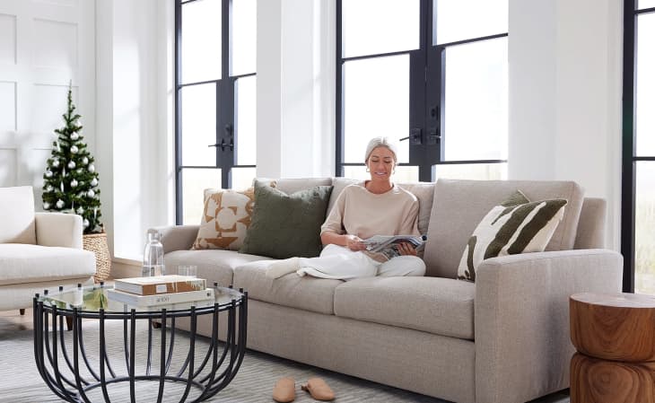 A woman on couch lifestyle couch