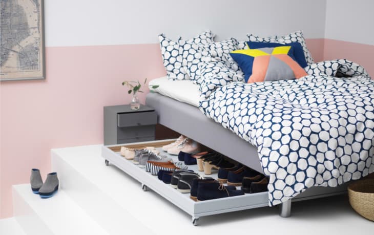 Bed frame with shoe storage hotsell