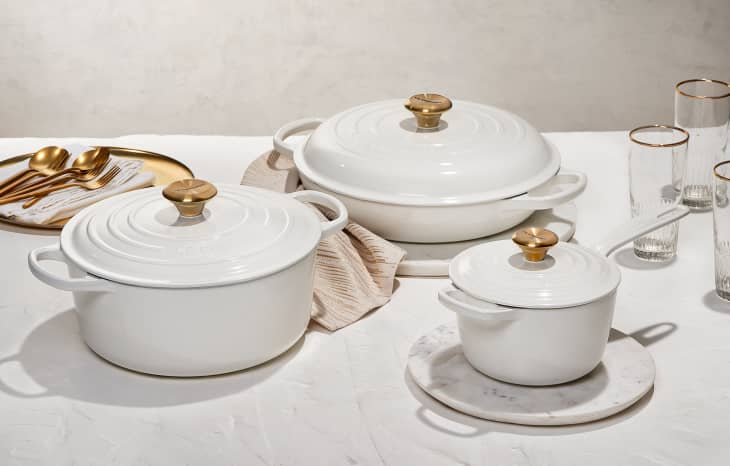 Le Creuset All-White Collection With Golden Knobs Has Launched
