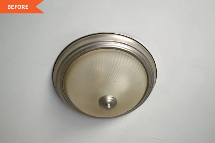 Before: traditional ceiling light fixture