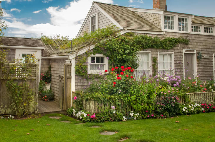 A village cottage scene in the hamlet of Siasconset, Nantucket Island, MA