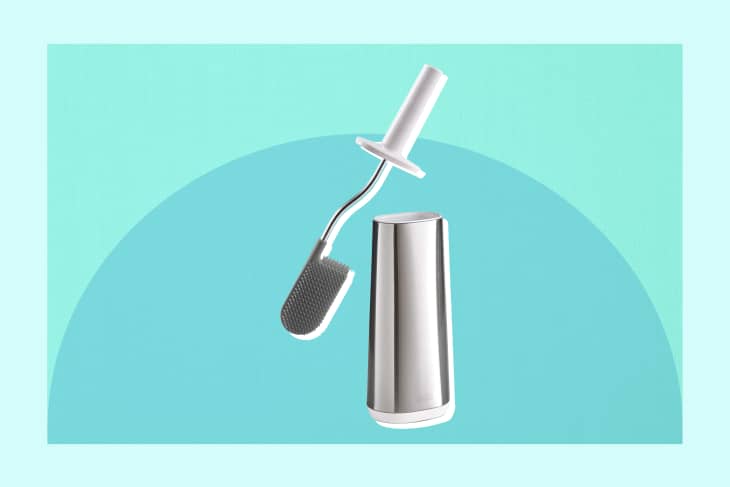 Must Buy! A Flat Headed Toilet Brush & Holder Set 