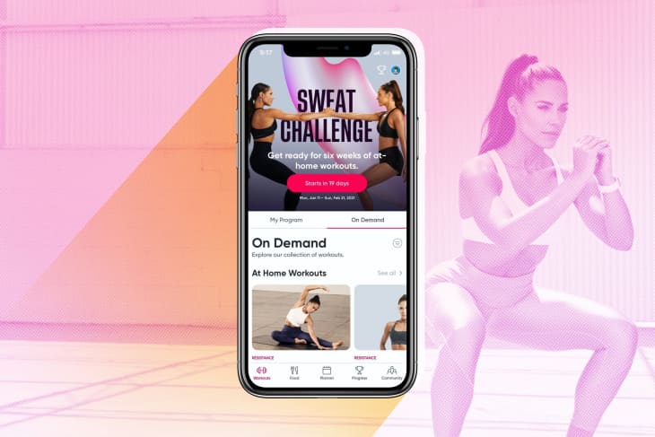 screenshot of Sweat workout app