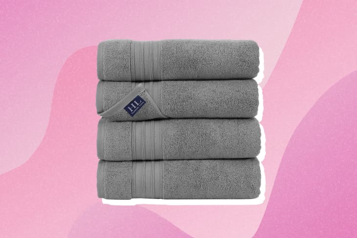 American Soft Linen Bath Towel Set, 4-Piece 100% Turkish Cotton