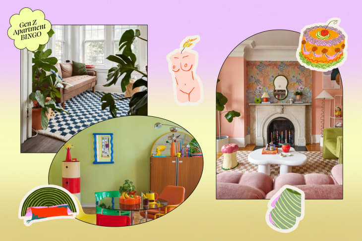 collage of room pictures and illustrations